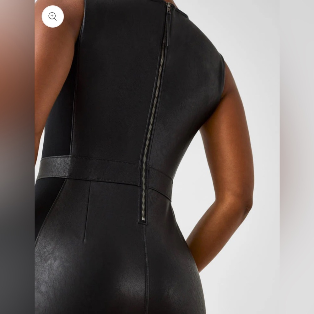 NWT Spanx Leather-Like Combo Sheath Dress-Luxe Black - Picture 5 of 11